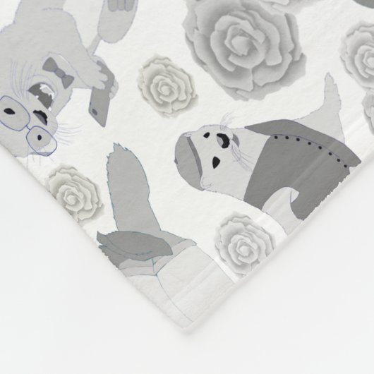 それらのカワウソのヒップスター フリースブランケット (角)