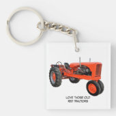 それらの古く赤いトラクターを愛して下さい キーホルダー (正面)