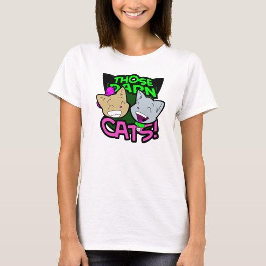 それらの忌々しい猫の女性ティー Tシャツ (正面)