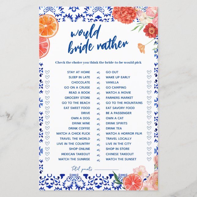 それらはむしろ花嫁のゲームカードをシャワー (正面)