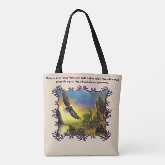 それらはワシのような翼で上昇します トートバッグ (裏面)
