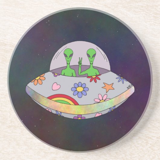 それらは平和UFO入って来ます コースター (正面)