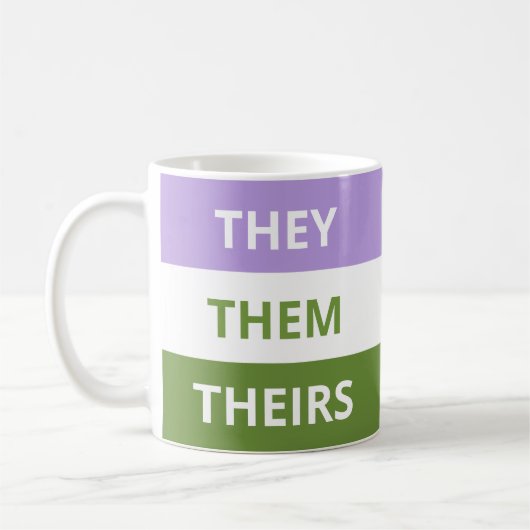 それらまたはそれらまたは彼等の物代名詞のGenderqueerのクラシックのマグ コーヒーマグカップ (左)