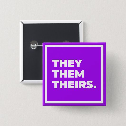 それらまたはそれらまたは彼等の物代名詞ボタン 缶バッジ (正面&裏面)