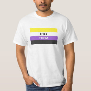 それらまたはそれら代名詞の非二進旗の価値Tシャツ Tシャツ