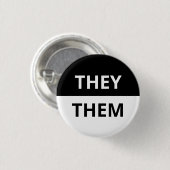 それらまたはそれら代名詞の黒く及び白いバッジ 缶バッジ (正面&裏面)
