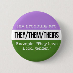 それらまたはそれら代名詞- Genderqueerの旗 缶バッジ