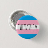 それらまたはそれら代名詞TRANSのプライドの旗 缶バッジ (正面&裏面)