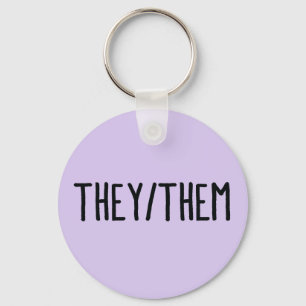 それらまたはそれら男女兼用な代名詞Keychain キーホルダー