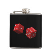 それらを赤いサイコロ1 7ラスベガスの6がらくた転がって下さい フラスク (正面)