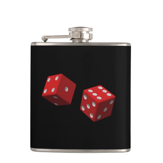 それらを赤いサイコロ1 7ラスベガスの6がらくた転がって下さい フラスク (正面)