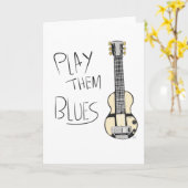 それらを青-挨拶状遊んで下さい カード (黄色い花)