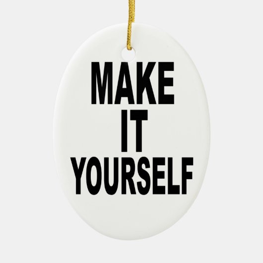 それをあなた自身楕円形にして下さい セラミックオーナメント (正面)