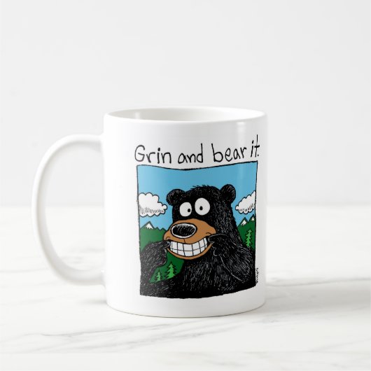 それをにやにや笑って下さい及び耐えて下さい コーヒーマグカップ (左)