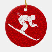 それをのスキーヤー個人化して下さい セラミックオーナメント (正面)