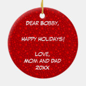 それをのスキーヤー個人化して下さい セラミックオーナメント (裏面)