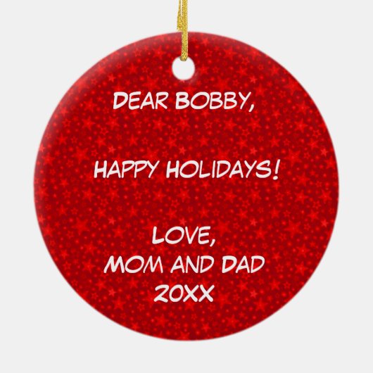 それをのスキーヤー個人化して下さい セラミックオーナメント (裏面)