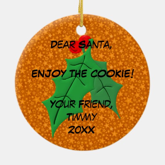 それをのチョコチップクッキー個人化して下さい セラミックオーナメント (裏面)