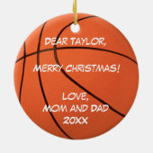 それをのバスケットボール個人化して下さい セラミックオーナメント (裏面)