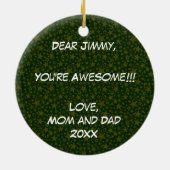 それをのホッケーのゴールキーパー個人化して下さい セラミックオーナメント (裏面)