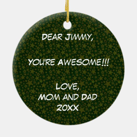 それをのホッケーのゴールキーパー個人化して下さい セラミックオーナメント (裏面)