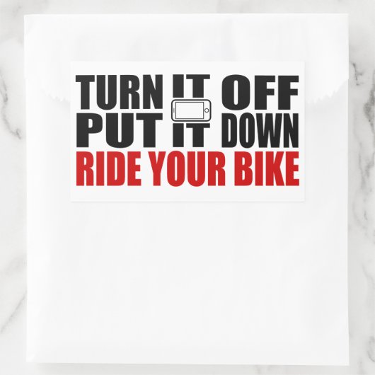 それをオフにして、それを置き、あなたの自転車に乗る 長方形シール (バッグ)