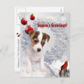 それをカスタマイズ!  ジャックラッセルテリアのクリスマスの願い シーズンポストカード (正面/裏面)