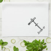 それをコルクせん抜きねじで締めて下さい キッチンタオル (折り畳み)