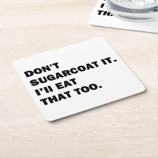 それをサガーコートするな。 スクエアペーパーコースター (アングル)