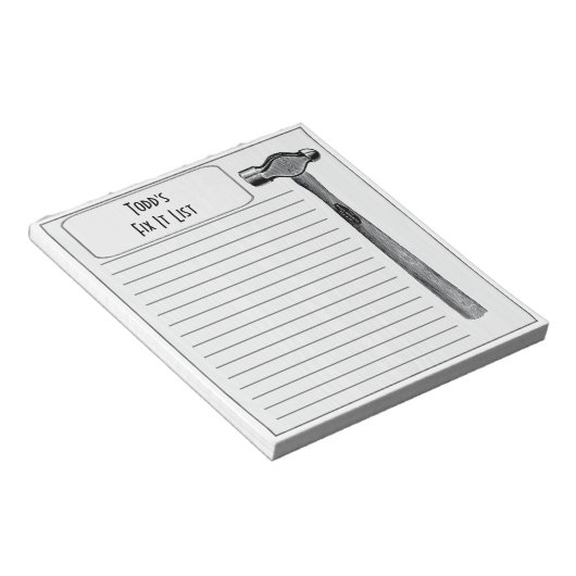 それをハンマーで修正それをchoreリストモノグラム ノートパッド (アングル)