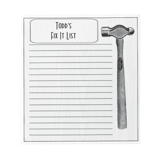 それをハンマーで修正それをchoreリストモノグラム ノートパッド (正面)