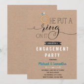 それをリングで飾ろう - 結婚式招待状 招待状 (正面/裏面)