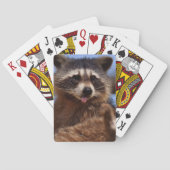 それを付けているおもしろいなアライグマは舌です トランプ (裏面)