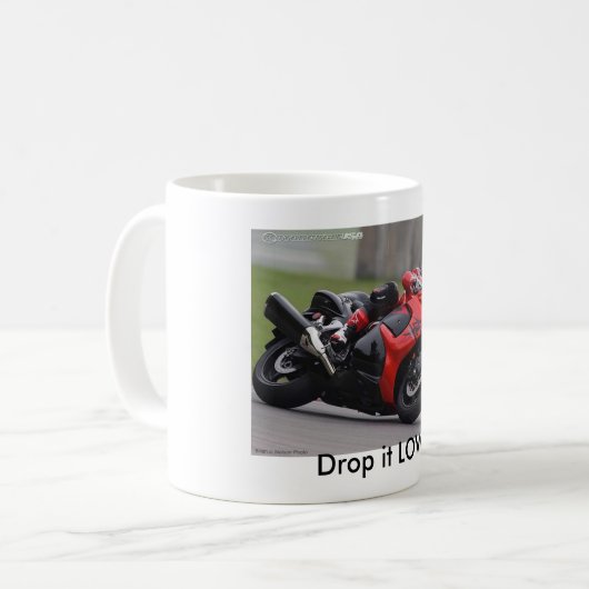 それを低いマグ落として下さい コーヒーマグカップ (正面左)