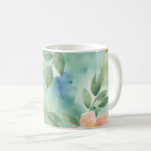 それを作るまでそれを信じるフローラの水色マグ コーヒーマグカップ (正面右)