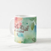 それを作るまでそれを信じるフローラの水色マグ コーヒーマグカップ (正面左)