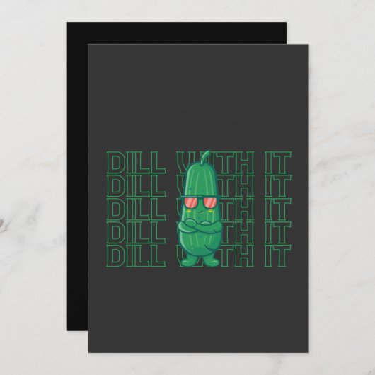 それを処理して 面白いミーム ピクルス サングラス インターネット 招待状 (正面/裏面)