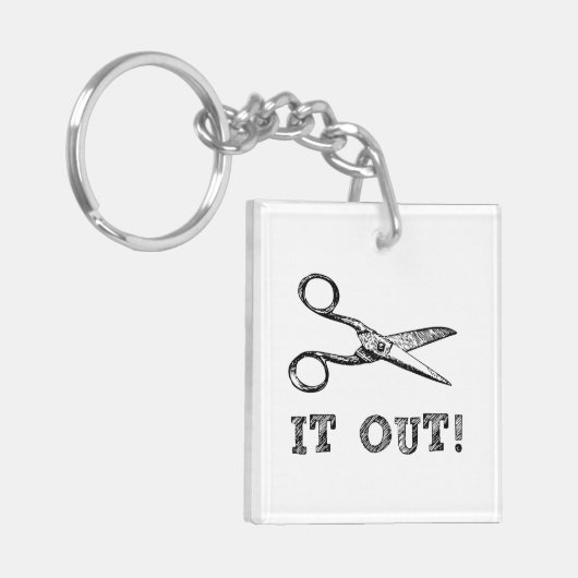 それを切ります切って下さい キーホルダー (正面左)