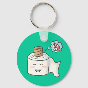 それを夢を見るかわいくおもしろいなトイレットペーパーはユニコーンで キーホルダー