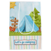 それを大体の形にしますキャンプくまおよびテントのギフトバッグ ミディアムペーパーバッグ (裏面)