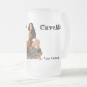 それを好みます穴居人をして下さい! ビールステイン フロストグラスビールジョッキ (正面右)