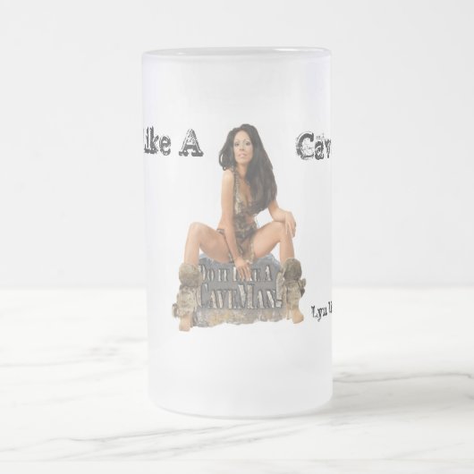 それを好みます穴居人をして下さい! ビールステイン フロストグラスビールジョッキ (中央)