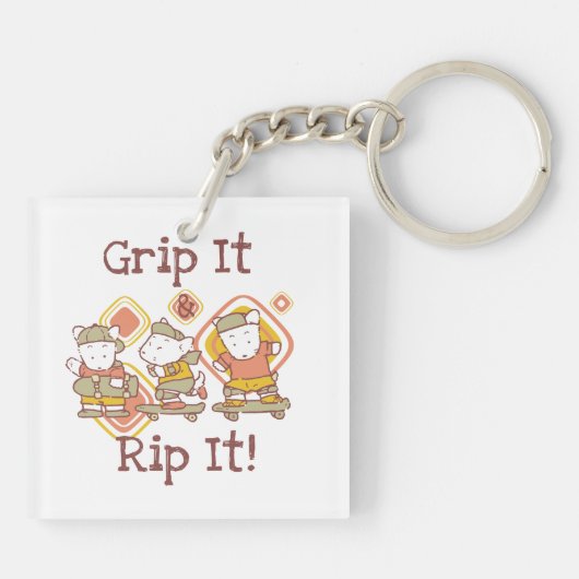 それを握り、スケートボードをする裂いて下さい キーホルダー (裏面)