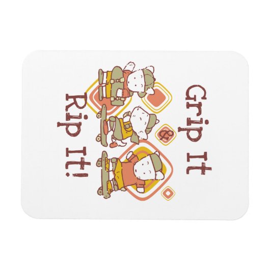 それを握り、スケートボードをする裂いて下さい マグネット (横)