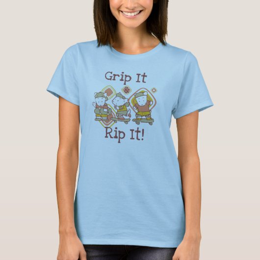 それを握り、スケートボードをする裂いて下さい Tシャツ (正面)