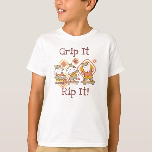 それを握り、スケートボードをする裂いて下さい Tシャツ (正面)