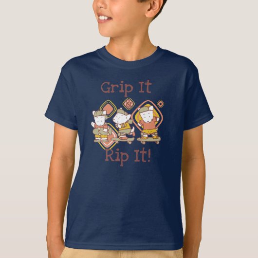 それを握り、スケートボードをする裂いて下さい Tシャツ (正面)