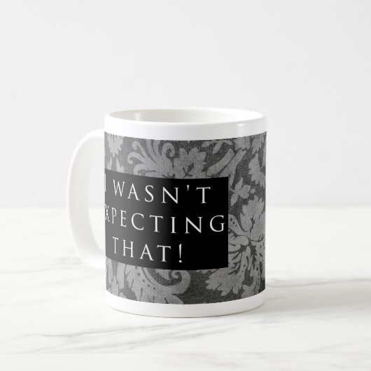 それを期待していませんでした! パターン黒 コーヒーマグカップ (正面左)