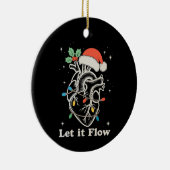 それを流すハート心ナースクリスマスクリスマス セラミックオーナメント (右)