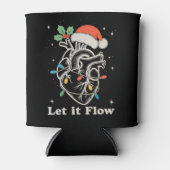 それを流すハート心ナースクリスマスクリスマス 缶クーラー (正面)